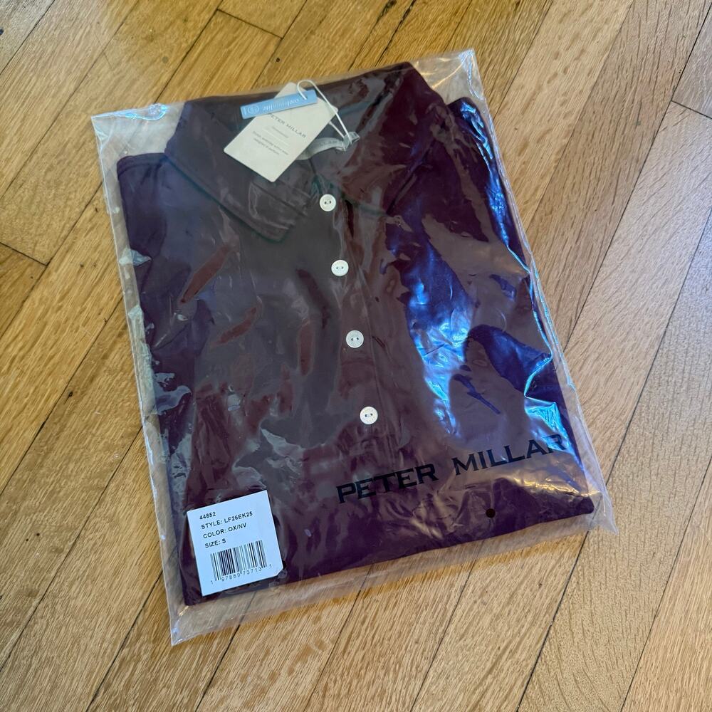 Peter Millar Long Sleeve Pique Polo S NWT